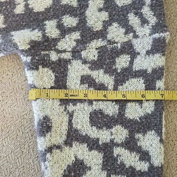 Dreamers Gray And White Open Front Floral Print Cardigan - Size Large - Picture 11 of 12